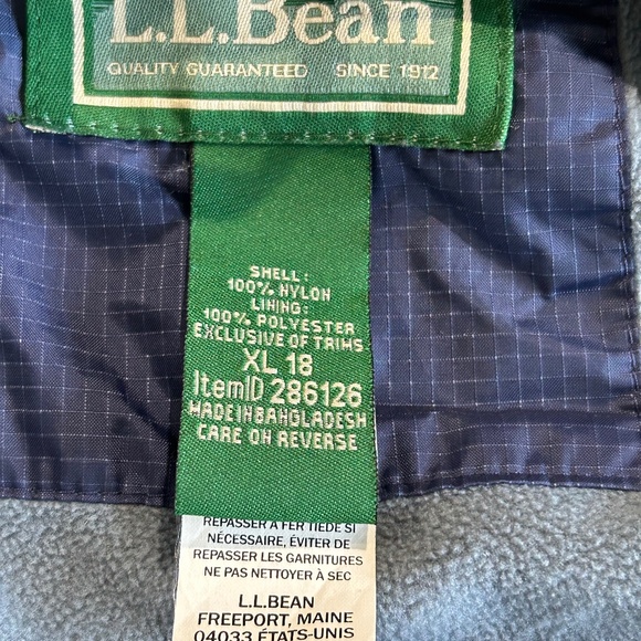 L.L Bean Fleece Lined Hooded Jacket Coat Youth 18 - Picture 6 of 11